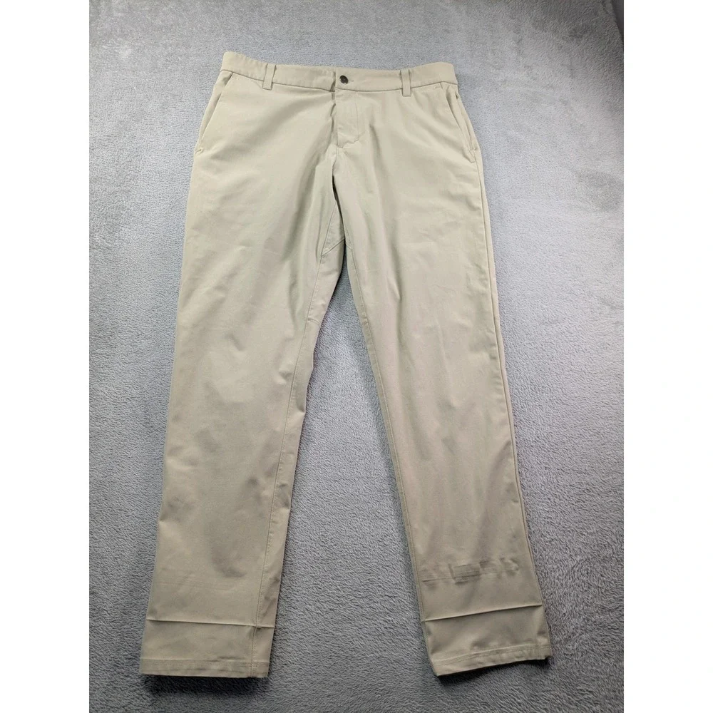 Lululemon Commission Pant Classic Tan Khaki Mens Size 34x30 Chino Trousers Golf